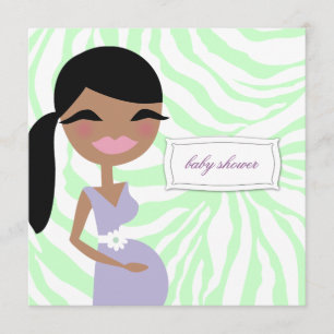 Convite zebra grávida das mamães 311-Sweet - cabelo long