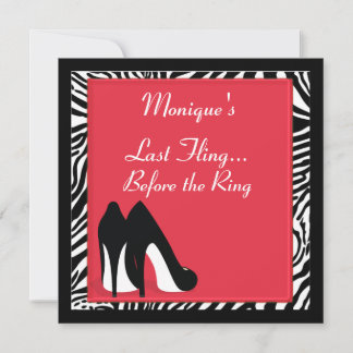 Convite Zebra Heels Bachelorette