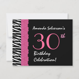 Convite Zebra Negra, Rosa aniversário de 30 anos Ver 5 G4