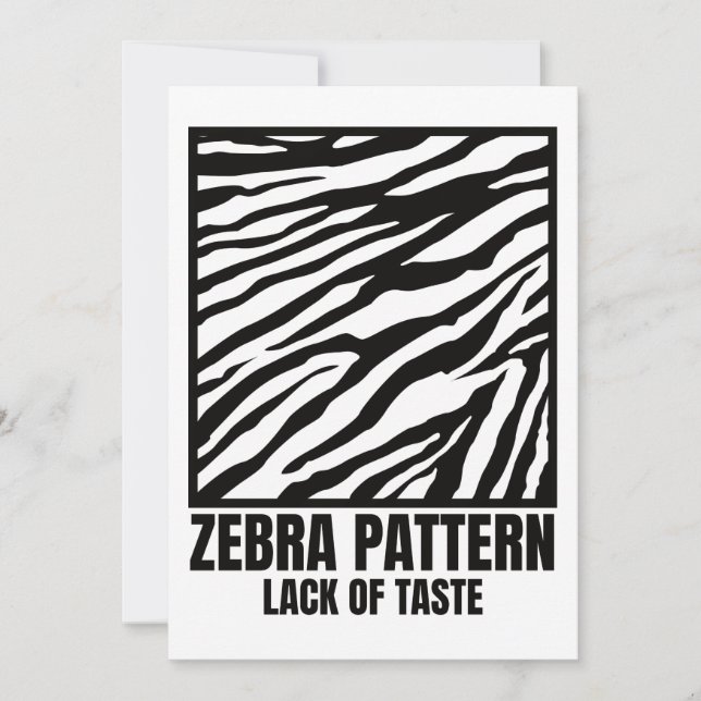 Convite Zebra Patterno Mau Sabor Vítima (Frente)