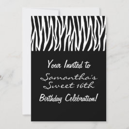 Convite Zebra Preto Branco Personalizado