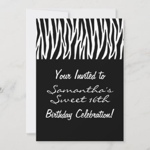 Convite Zebra Preto Branco Personalizado