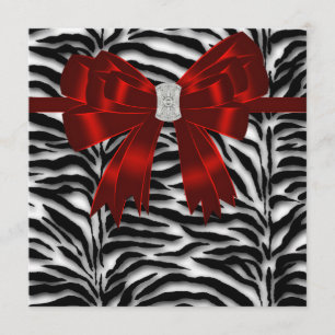 Convite Zebra Preto Vermelho para Todas as Ocasiões