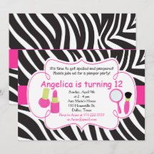 Zebra Strike Birthday Partido Pamper Sleepover