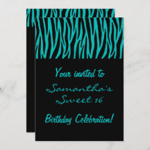 Zebra Teal Personalizada