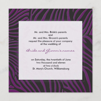 Convite Zebra Trendy - Roxo