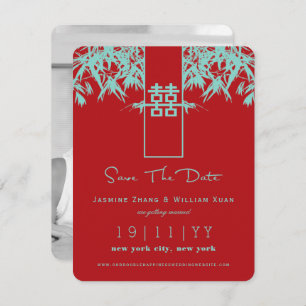 Convite Zen Bamboo Dupla Felicidade Chinesa Salva A Data