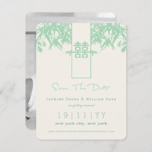 Convite Zen Bamboo Dupla Felicidade Chinesa Salva A Data
