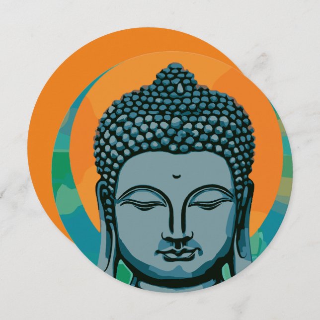 Convite Zen Buddha Head (Frente/Verso)