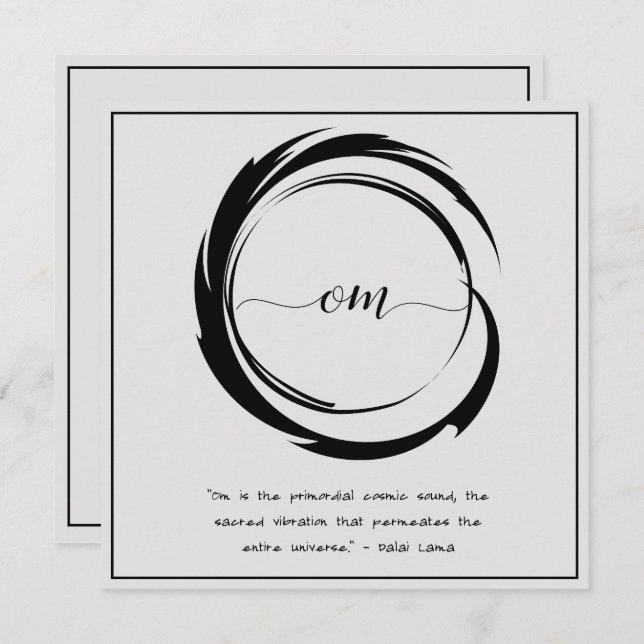 Convite Zen Citação: Sabedoria e Meditação (Frente/Verso)