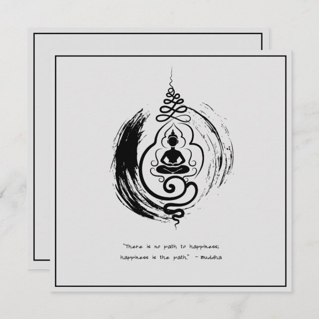 Convite Zen Citação: Sabedoria e Meditação (Frente/Verso)