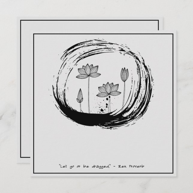 Convite Zen Citação: Sabedoria e Meditação (Frente/Verso)