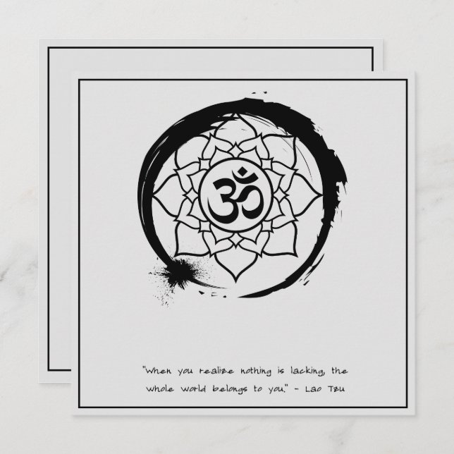 Convite Zen Citação: Sabedoria e Meditação (Frente/Verso)