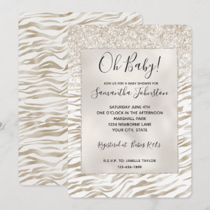 Convite Zen Cream White Cacau Castanho Brilhante Zebra Imp