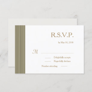 Convite Zen olive gold white sutil stritis casamento RSVP