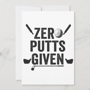 Convite Zero Tacadas Dadas Presente Engraçado de Golfe par