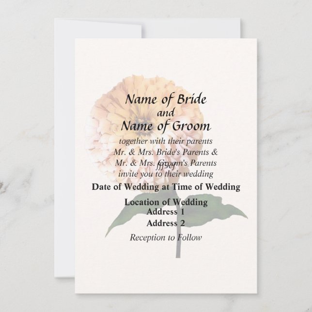 Convite Zinnia em Destaque (Frente)