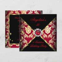 ZIZZAGO DESIGN Fabuloso Damasco Vermelho Dourado F