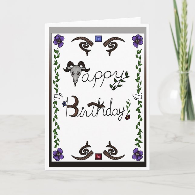 Convite Zodiac Birthday Card Capricorn (Frente)
