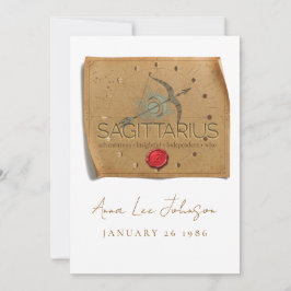 Convite ZODIAC - Sagittarius - Personalized Birthday Card