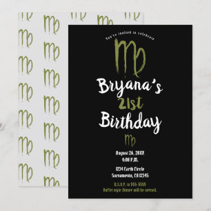 Convite Zodíaco VIRGEM Agosto Setembro Aniversário Astrolo