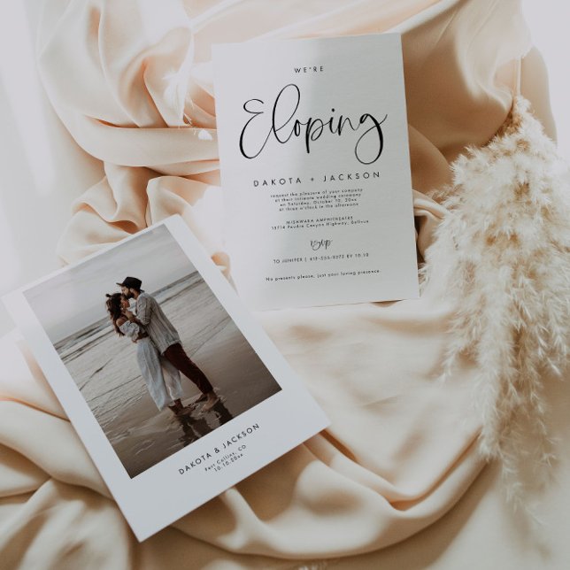 Convite ZOEY Modern Elopement Wedding Invitation (Criador carregado)