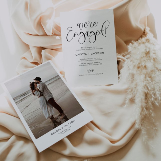 Convite ZOEY Modern Engagement Photo Invitation (Criador carregado)