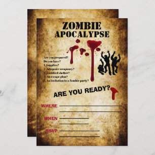 Convite Zombie Apocalypse assustador Halloween