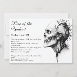 Convite Zombie Apocalypse Halloween Alerta do Partido Mort
