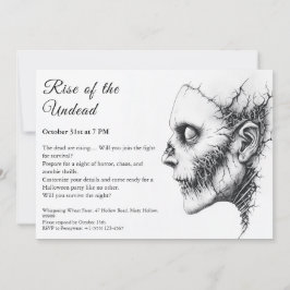 Convite Zombie Apocalypse Halloween Alerta do Partido Mort
