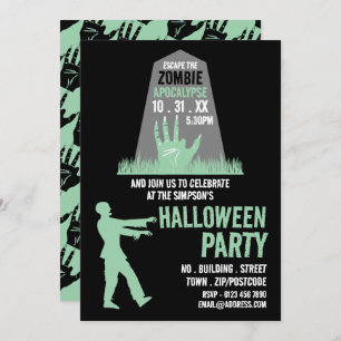 Convite Zombie Apocalypse Theme Escape Room Halloween