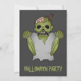 Convite Zombie Cartoon Assustadora Na Festa De Halloween D