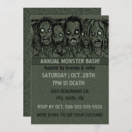Convite Zombie Halloween