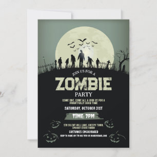 Convite Zombie Halloween Party Horror