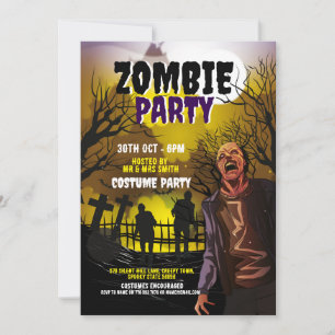 Convite Zombie Halloween Party Horror