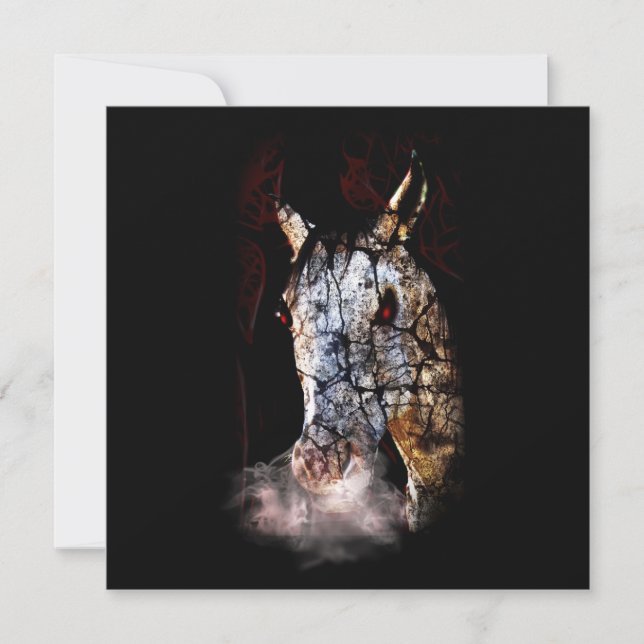 Convite Zombie Horse assustador (Frente)