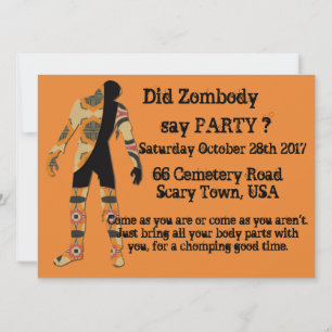 Convite Zombody disse Festa
