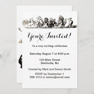 Convite Zoológico do Elefante Unicórnio