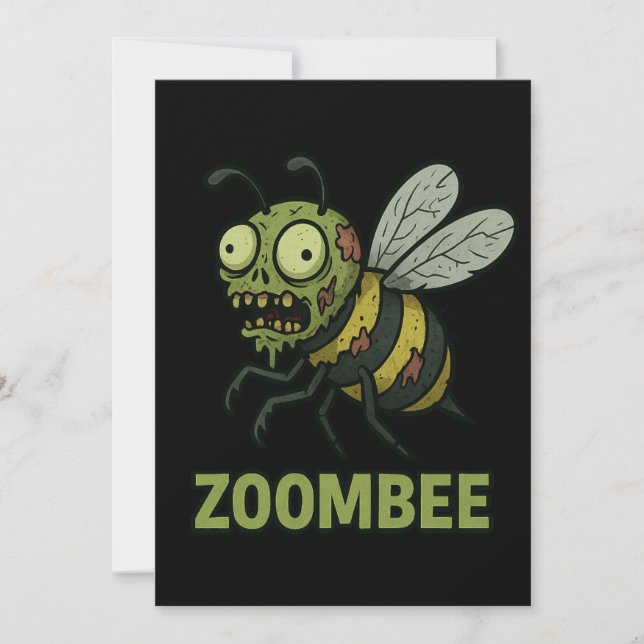 Convite Zoombee – Design de desenho animado de abelha zumb (Frente)