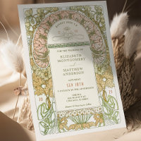 Convites a casamentos vintage Art Nouveau por Much