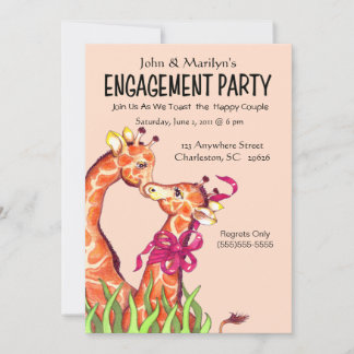 Convites à Festa de noivado de Giraffe