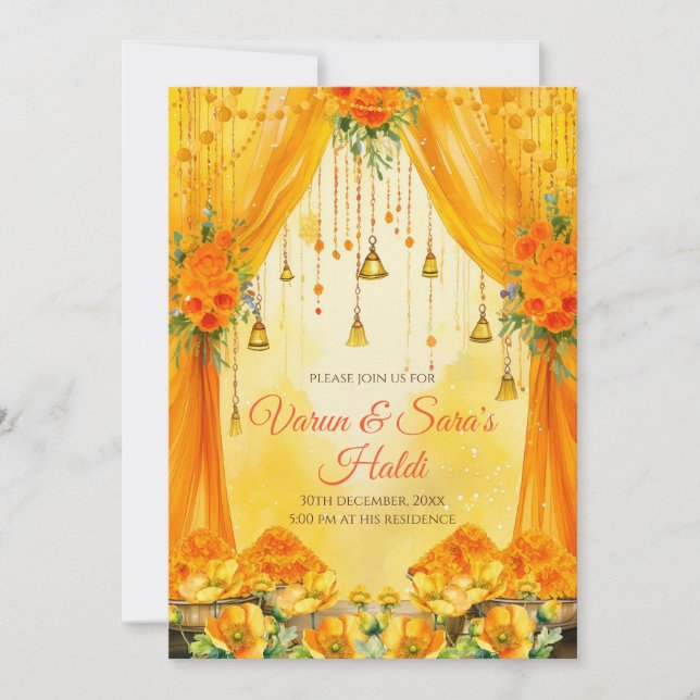 Convites à Haldi digital Convites Haldi (Frente)