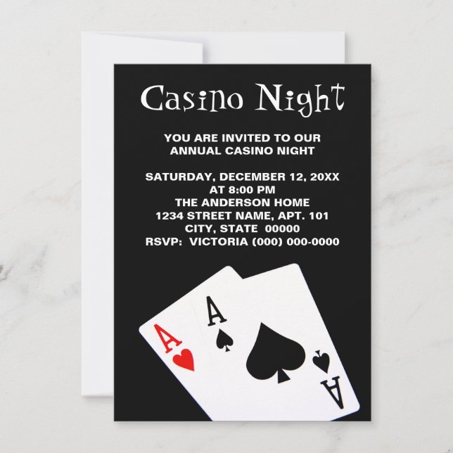 Convites à Noite de Casino (Frente)