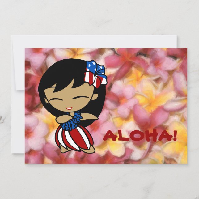 Convites à Plumeria Hawaiana Aloha Honys (Frente)