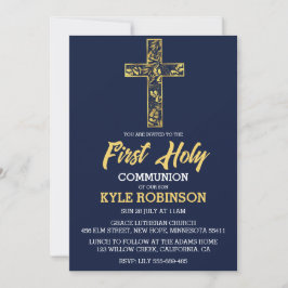 convites à primeira comunhão azuis
