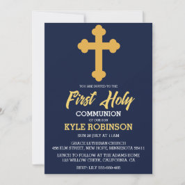 convites à primeira comunhão azuis