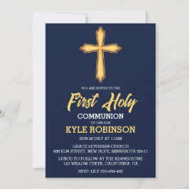 convites à primeira comunhão azuis