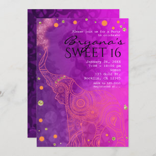 Convites alaranjados do elefante & Dourados