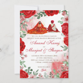 Convites Anand Karaj & cartões de casamento Sikh