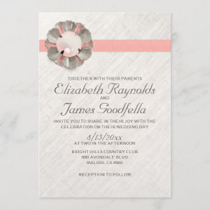 Convites antigos do casamento do laço e da pérol